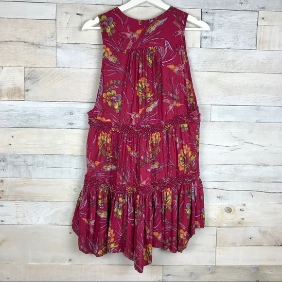 Free People Sleeveless Floral High Low Peasant Top - Picture 5 of 8